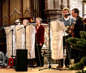 Music group performs in the church