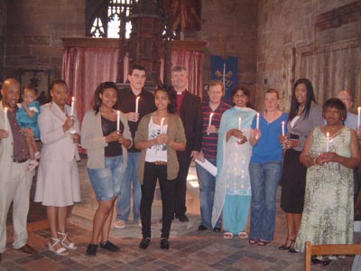 The newly confirmed with the Bishop of Aston