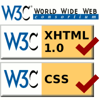 Logos showing W3C standards conformance