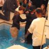 Raj has done it!  The first person baptised in the new Aston Parish Church baptistery
