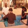 Rajwinder Kaur prepares to become the first person to be baptised in the new Aston Parish Church baptistery