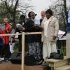 The interviews were interspersed with traditional Easter hymns