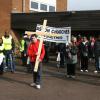 Leaving South Aston United Reformed Church, with James Hicks carrying the cross