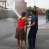 Water, always an attraction on a hot day.