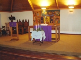 The communion table at St James' Church